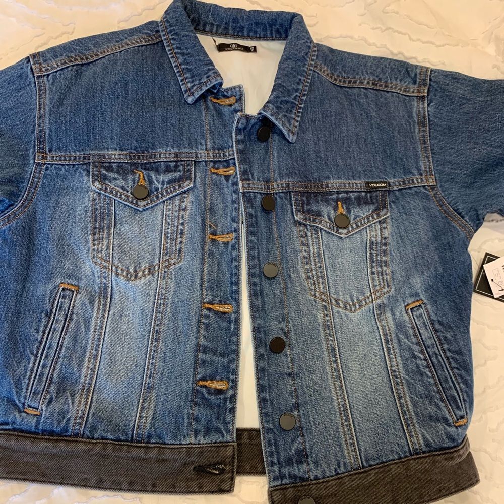 Denim Jacket w/ Black Denim Patches